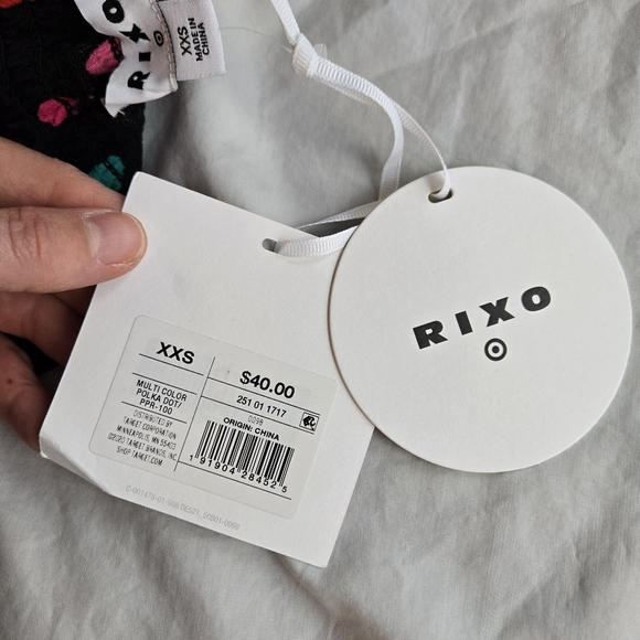 RIXO Black Multicolor Rainbow Polka Dot Halter Dress - Picture 7 of 10